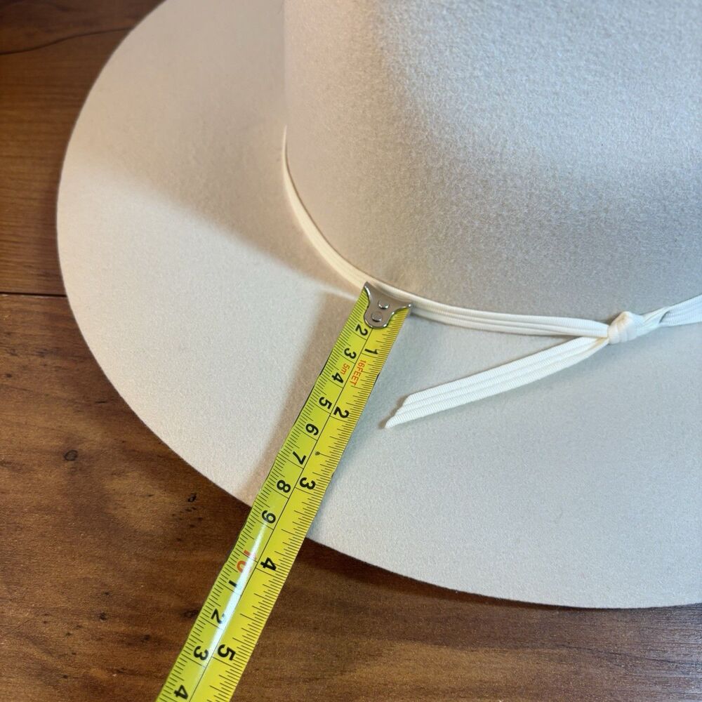 VTG Lanning Belleville Canada Wool Felt Western Cowboy Hat Cream Off-White 7 1/8 - Picture 8 of 11
